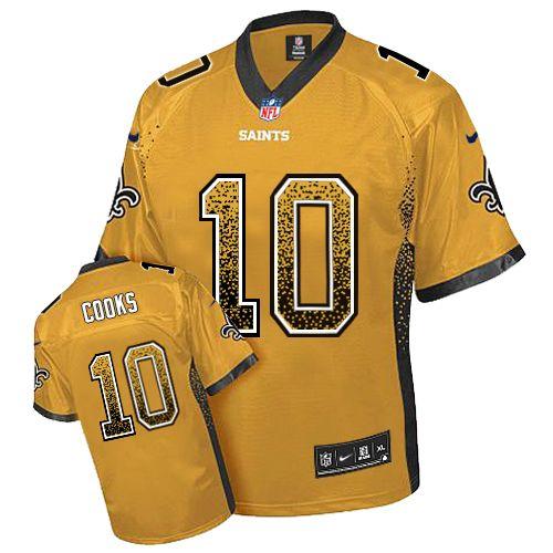  Saints #10 Brandin Cooks Gold Men's Stitched NFL Elite Drift Fashion Jersey