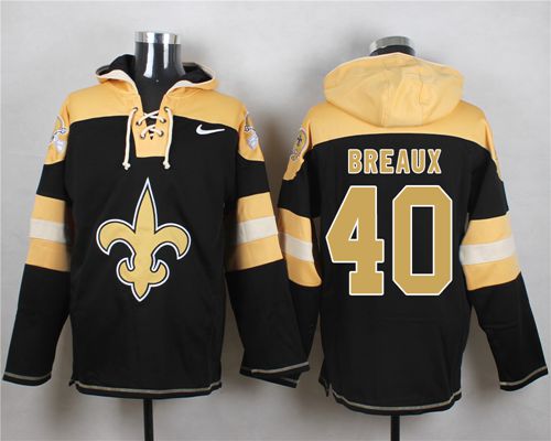  Saints #40 Delvin Breaux Black Player Pullover NFL Hoodie