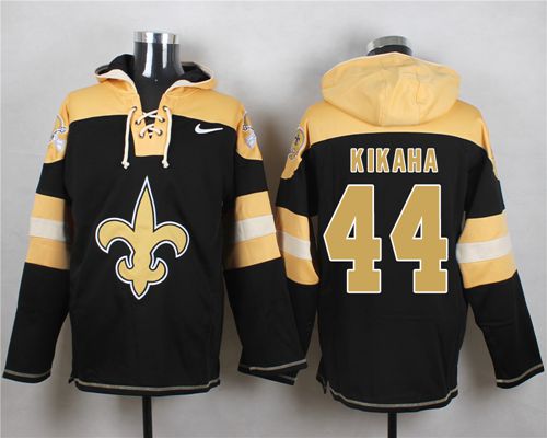  Saints #44 Hau'oli Kikaha Black Player Pullover NFL Hoodie