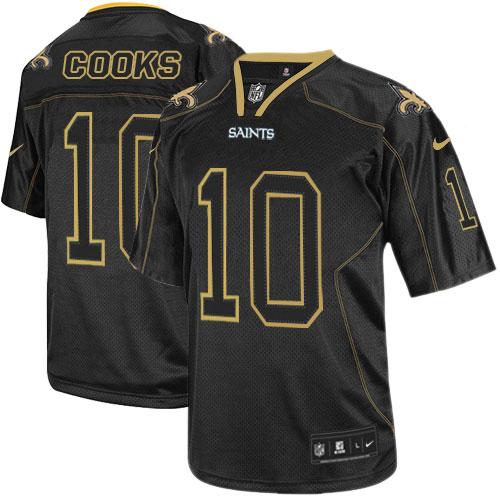  Saints #10 Brandin Cooks Lights Out Black Men's Stitched NFL Elite Jersey