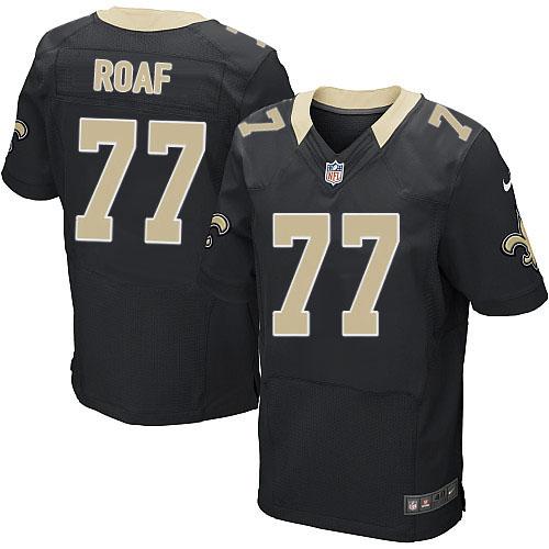  Saints #77 Willie Roaf Black Team Color Men's Stitched NFL Elite Jersey