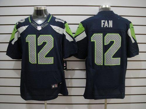  Seahawks #12 Fan Steel Blue Team Color Men's Stitched NFL Elite Jersey