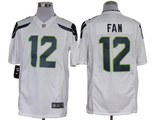  Seahawks #12 Fan White Men's Stitched NFL Limited Jersey