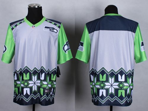  Seahawks Blank Grey Men's Stitched NFL Elite Noble Fashion Jersey