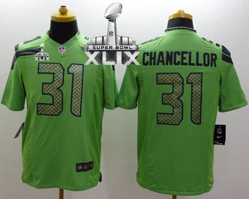  Seahawks #31 Kam Chancellor Green Alternate Super Bowl XLIX Men's Stitched NFL Limited Jersey