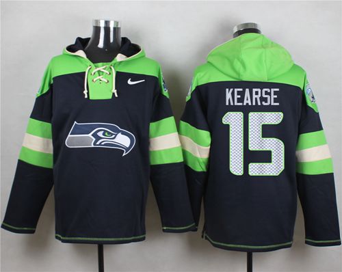  Seahawks #15 Jermaine Kearse Steel Blue Player Pullover NFL Hoodie