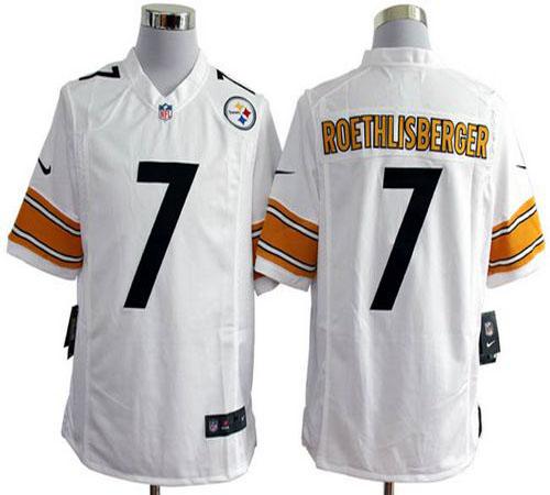  Steelers #7 Ben Roethlisberger White Men's Stitched NFL Game Jersey