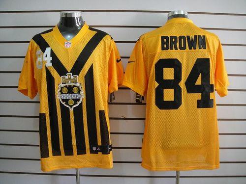 Steelers #84 Antonio Brown Gold 1933s Throwback Men's Stitched NFL Elite Jersey