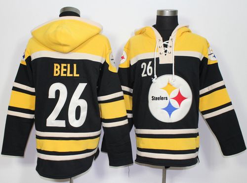  Steelers #26 Le'Veon Bell Black Sawyer Hooded Sweatshirt NFL Hoodie