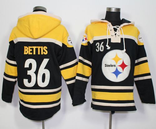  Steelers #36 Jerome Bettis Black Sawyer Hooded Sweatshirt NFL Hoodie