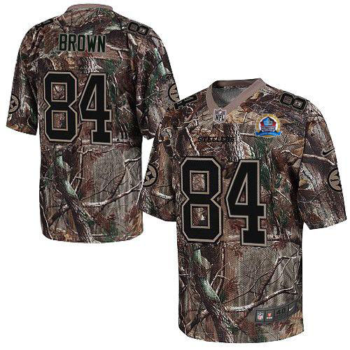 Steelers #84 Antonio Brown Camo With Hall of Fame 50th Patch Men's Stitched NFL Realtree Elite Jersey