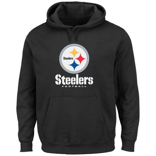 Men's Pittsburgh Steelers Black Critical Victory Pullover Hoodie