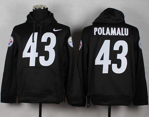 Pittsburgh Steelers #43 Troy Polamalu Black Pullover NFL Hoodie