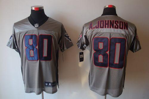  Texans #80 Andre Johnson Grey Shadow Men's Stitched NFL Elite Jersey