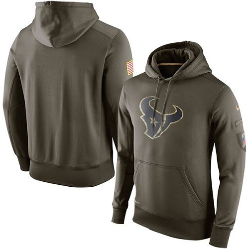 Men's Houston Texans  Olive Salute To Service KO Performance Hoodie