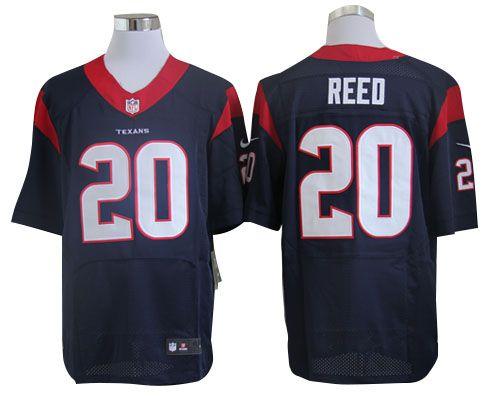  Texans #20 Ed Reed Navy Blue Team Color Men's Stitched NFL Elite Jersey