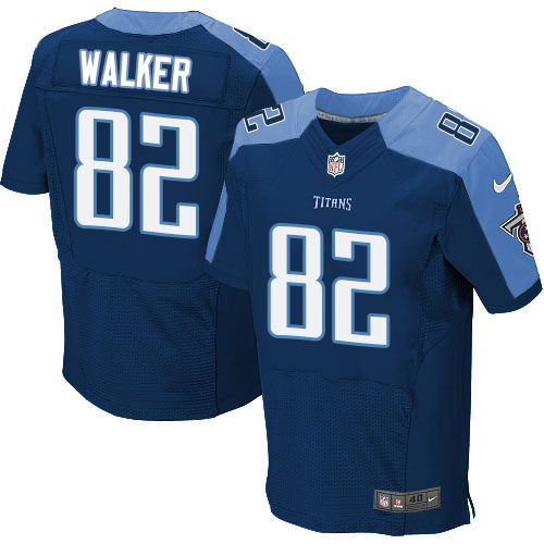  Titans #82 Delanie Walker Navy Blue Alternate Men's Stitched NFL Elite Jersey