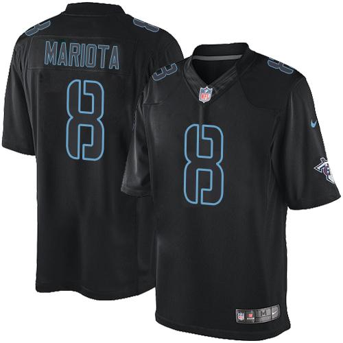  Titans #8 Marcus Mariota Black Men's Stitched NFL Impact Limited Jersey