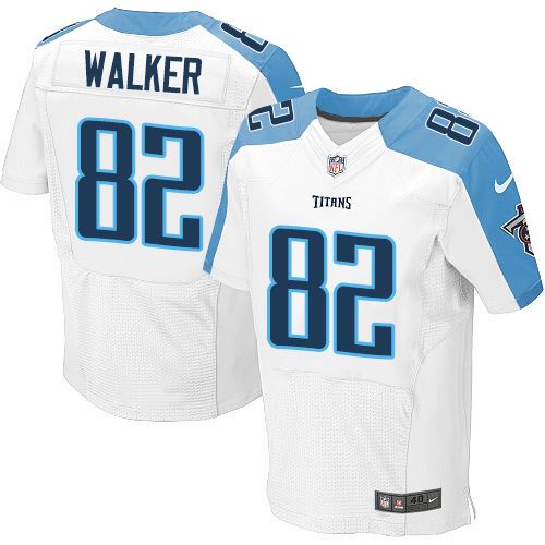  Titans #82 Delanie Walker White Men's Stitched NFL Elite Jersey