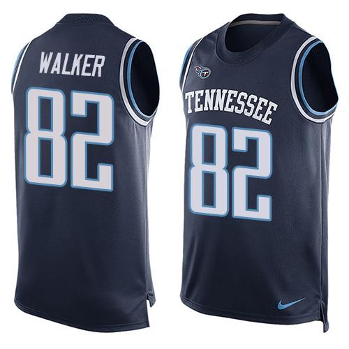  Titans #82 Delanie Walker Navy Blue Alternate Men's Stitched NFL Limited Tank Top Jersey