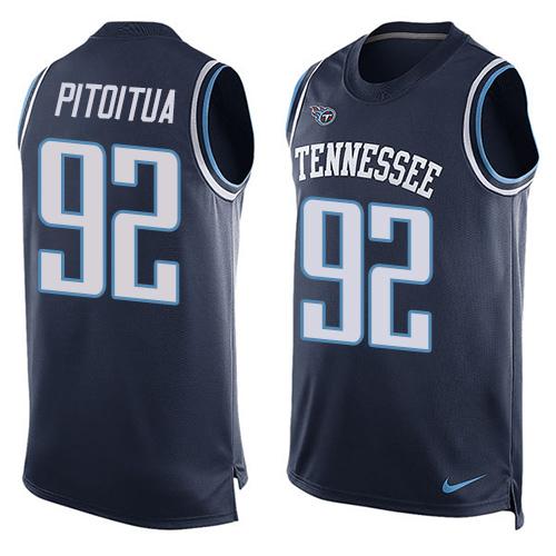  Titans #92 Ropati Pitoitua Navy Blue Alternate Men's Stitched NFL Limited Tank Top Jersey