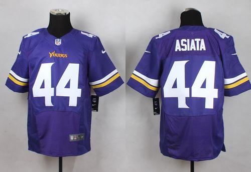  Vikings #44 Matt Asiata Purple Team Color Men's Stitched NFL Elite Jersey