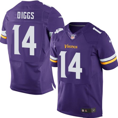  Vikings #14 Stefon Diggs Purple Team Color Men's Stitched NFL Elite Jersey