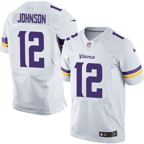  Vikings #12 Charles Johnson White Men's Stitched NFL Elite Jersey