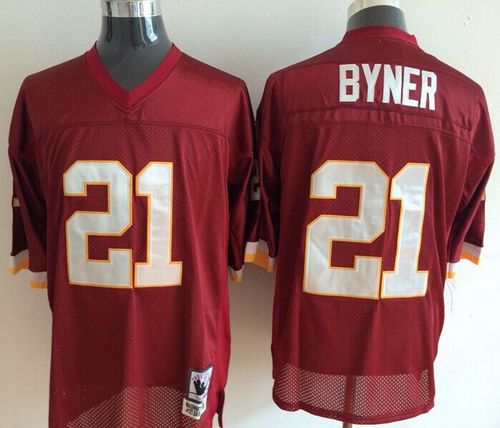 Mitchell And Ness Redskins #21 Earnest Byner Red Throwback Stitched NFL Jersey