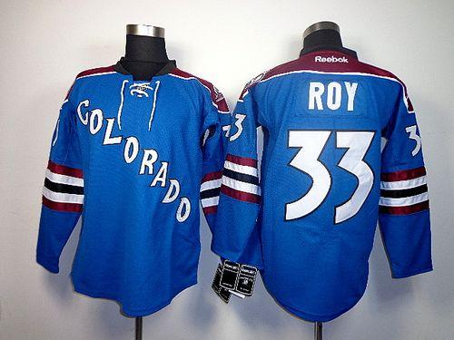 Avalanche #33 Patrick Roy Blue Third Stitched NHL Jersey