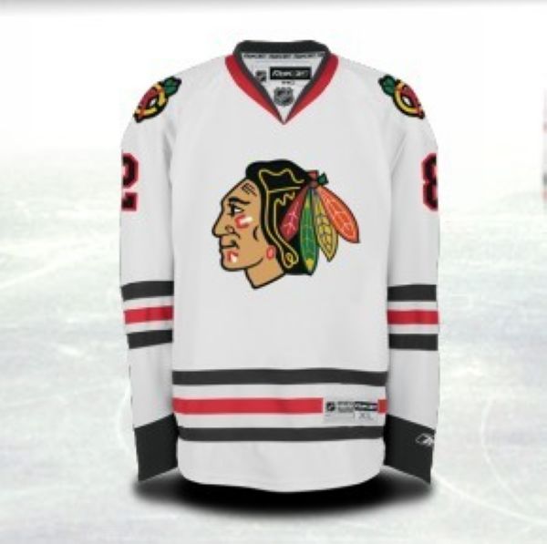 Blackhawks Blank Stitched White NHL Jersey