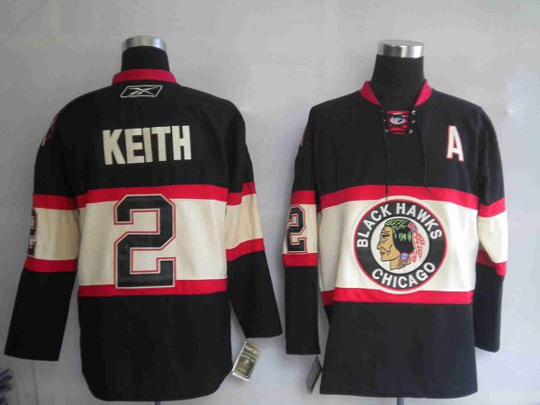 Blackhawks #2 Duncan Keith Stitched Black New Third NHL Jersey