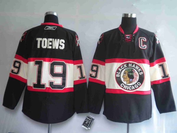 Blackhawks #19 Jonathan Toews Stitched Black New Third NHL Jersey