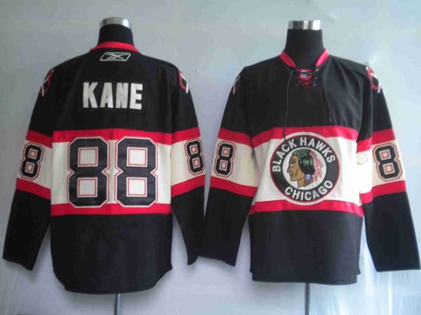 Blackhawks #88 Patrick Kane Stitched Black New Third NHL Jersey