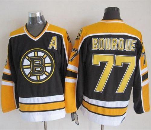 Bruins #77 Ray Bourque Black CCM Throwback New Stitched NHL Jersey