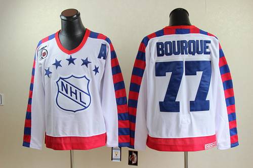 Bruins #77 Ray Bourque White All Star CCM Throwback 75TH Stitched NHL Jersey