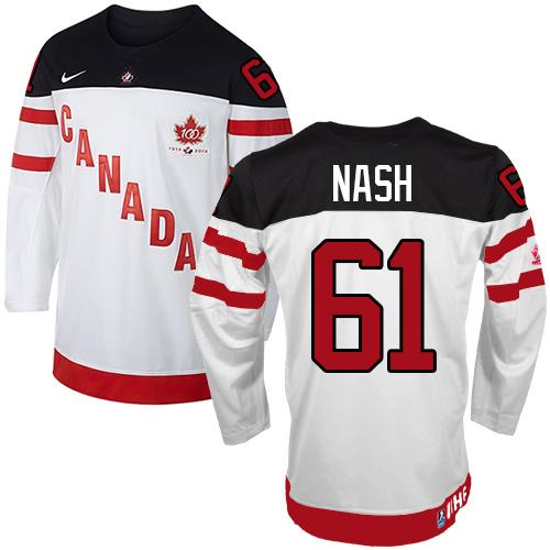 Olympic CA. #61 Rick Nash White 100th Anniversary Stitched NHL Jersey