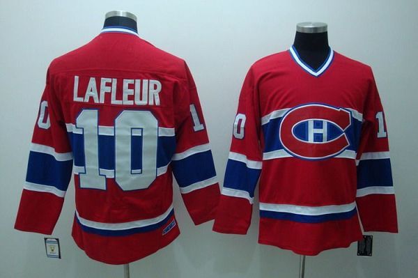 Canadiens #10 Guy Lafleur Stitched Red CH CCM Throwback NHL Jersey