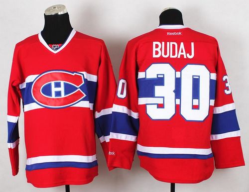 Canadiens #30 Peter Budaj Red Stitched NHL Jersey