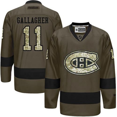 Canadiens #11 Brendan Gallagher Green Salute to Service Stitched NHL Jersey