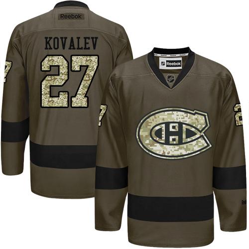 Canadiens #27 Alexei Kovalev Green Salute to Service Stitched NHL Jersey