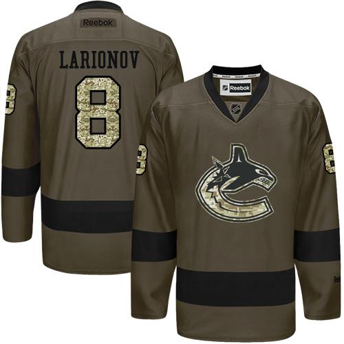 Canucks #8 Igor Larionov Green Salute to Service Stitched NHL Jersey