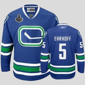 Canucks 2011 Stanley Cup Finals #5 Christian Ehrhoff Third Blue Stitched NHL Jersey