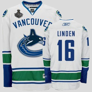 Canucks 2011 Stanley Cup Finals #16 Trevor Linden White Stitched NHL Jersey