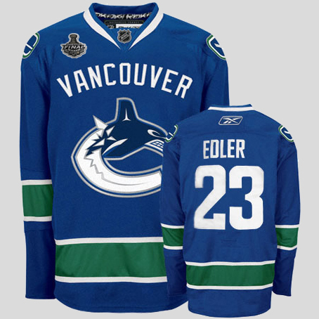 Canucks 2011 Stanley Cup Finals #23 Alexander Edler Blue Stitched NHL Jersey