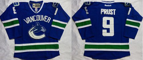 Canucks #9 Brandon Prust Blue Home Stitched NHL Jersey