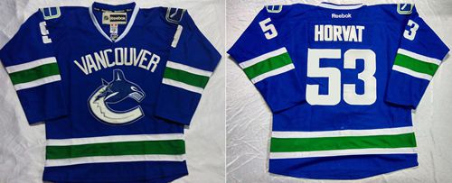 Canucks #53 Bo Horvat Blue Home Stitched NHL Jersey