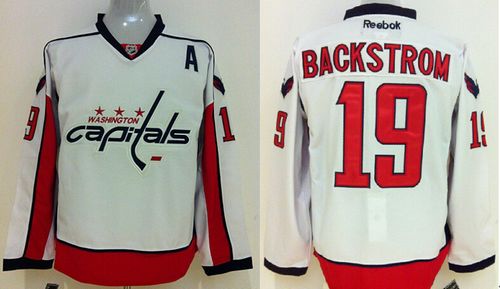 Capitals #19 Nicklas Backstrom Stitched White NHL Jersey