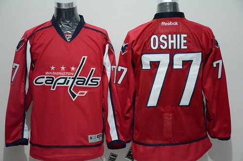 Capitals #77 T.J Oshie Red Stitched NHL Jersey