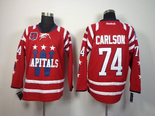 Capitals #74 John Carlson 2015 Winter Classic Red 40th Anniversary Stitched NHL Jersey